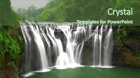  Presentation with waterfalls - Slide deck with waterfalls in shifen taiwan background and a tawny brown colored foreground