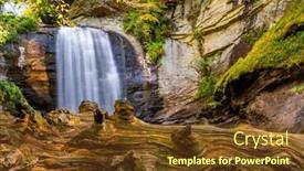  Presentation with waterfalls - Theme having waterfalls sits nestled background and a tawny brown colored foreground
