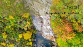  Presentation with waterfalls - PPT theme with waterfalls sits nestled background and a gold colored foreground