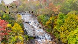  Presentation with waterfalls - Beautiful theme featuring waterfalls-sits-nestled backdrop and a coral colored foreground