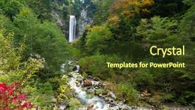  Presentation with waterfalls - Colorful presentation theme enhanced with waterfalls backdrop and a tawny brown colored foreground
