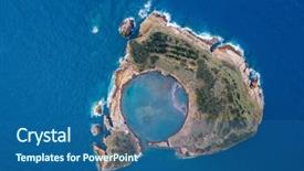  Presentation with volcano - Amazing slides having an old underwater volcano backdrop and a ocean colored foreground