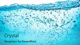  Presentation with water wave - Presentation design featuring fluidity - many bubbles in water close background and a arctic colored foreground