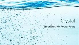 Presentation with water wave - PPT layouts enhanced with fluidity - many bubbles in water close background and a sky blue colored foreground