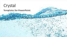  Presentation with water wave - Presentation having fluidity - many bubbles in water close background and a white colored foreground