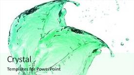  Presentation with water on leaf - Presentation featuring tree leaves made of water background and a mint green colored foreground