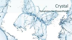  Presentation with water splash - Presentation theme having abstract greay clor - water splash in the form background and a sky blue colored foreground