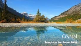  Presentation with banff national park - Colorful PPT theme enhanced with sundance - waterfowl lakes in banff national backdrop and a teal colored foreground