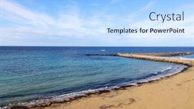  Presentation with italy - Presentation theme consisting of waterfront-and-sandy-beach background and a light blue colored foreground