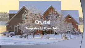  Presentation with winter - Audience pleasing slide set consisting of waterfront home on an early backdrop and a gray colored foreground