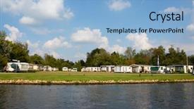  Presentation with caravan - PPT layouts having waterfront in friesland the netherlands background and a light blue colored foreground