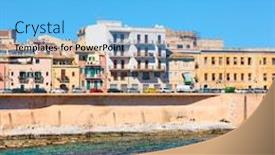 Presentation with old - Presentation theme enhanced with waterfront-in-ortygia-the-old background and a light blue colored foreground