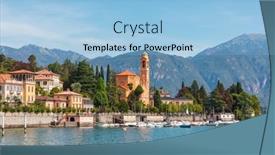  Presentation with italy - Presentation design having waterfront-of-tremezzo-como-lombardy background and a light blue colored foreground