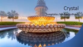  Presentation with charleston - Amazing PPT layouts having waterfront park pineapple fountain backdrop and a light blue colored foreground