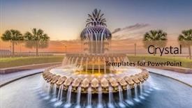  Presentation with charleston - Theme consisting of waterfront park pineapple fountain background and a coral colored foreground