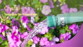  Presentation with garden - PPT layouts having watering-a-colorful-garden background and a tawny brown colored foreground