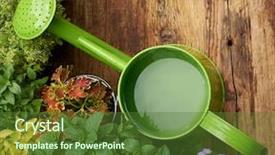  Presentation with garden tools - Slides enhanced with frame of garden tools background and a tawny brown colored foreground