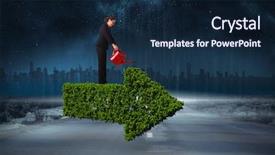  Presentation with red cardiac - Slides enhanced with watering can against road leading background and a navy blue colored foreground