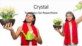  Presentation with white flowers - Beautiful PPT layouts featuring watering flowers isolated on white backdrop and a  colored foreground