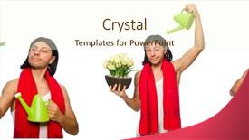  Presentation with white flowers - Theme with watering flowers isolated on white background and a  colored foreground