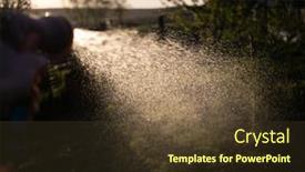  Presentation with vegetable gardening - Presentation design enhanced with watering-in-vegetable-garden-organic background and a tawny brown colored foreground