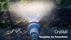  Presentation with vegetable gardening - PPT layouts having watering-in-vegetable-garden-organic background and a ocean colored foreground