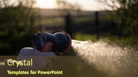  Presentation with vegetable gardening - Theme consisting of watering-in-vegetable-garden-organic background and a tawny brown colored foreground