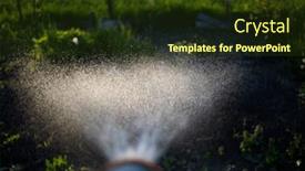  Presentation with vegetable gardening - Slide deck enhanced with watering-in-vegetable-garden-organic background and a tawny brown colored foreground