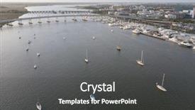  Presentation with boats - Slide deck having watering robot - aerial views of boats background and a dark gray colored foreground