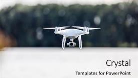  Presentation with drone quadcopter - Colorful theme enhanced with watering robot - quadcopter drone flying backdrop and a white colored foreground