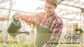  Presentation with patience - Slide set featuring watering with care and patience background and a coral colored foreground