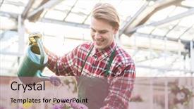  Presentation with patience - PPT layouts having watering with care and patience background and a coral colored foreground