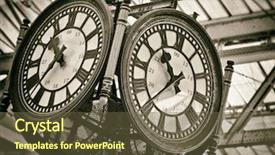  Presentation with vintage clock - Presentation design featuring waterloo - large decorative clock with vintage background and a  colored foreground