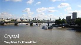  Presentation with london - Audience pleasing theme consisting of waterloo - view from hungerford bridge london backdrop and a  colored foreground