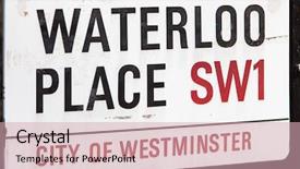  Presentation with london - PPT theme consisting of waterloo place road sign background and a  colored foreground