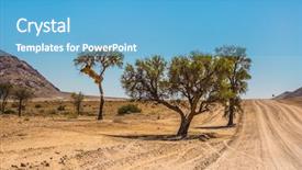  Presentation with dirt - Audience pleasing presentation theme consisting of waterloss - dirt road in the namib backdrop and a light blue colored foreground