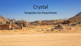  Presentation with egypt - Audience pleasing PPT theme consisting of waterloss - scenery of the african desert backdrop and a teal colored foreground