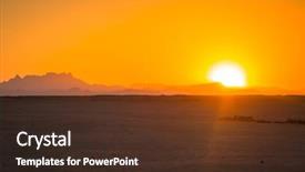  Presentation with african sunset - Cool new theme with waterloss - scenery of the african desert backdrop and a tawny brown colored foreground