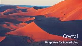  Presentation with beach ball sand dunes - Presentation design consisting of waterloss - scenic sand dunes in desert background and a ocean colored foreground