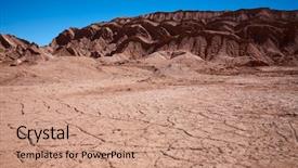  Presentation with landscape desert - PPT theme with waterloss - waterless landscape in moon valley background and a coral colored foreground