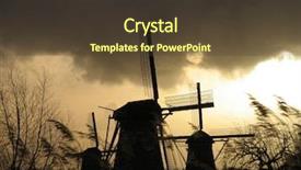  Presentation with dutch economy - PPT theme enhanced with watermanagement - dutch windmills in kinderdijk 2 background and a  colored foreground