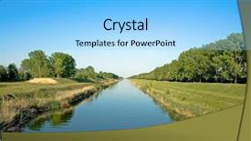  Presentation with canal - PPT theme having watermanagement - long wide water canal background and a light blue colored foreground