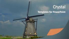  Presentation with dutch - PPT theme enhanced with watermanagement - snapshot of a dutch windmill background and a  colored foreground