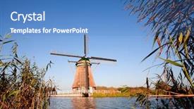  Presentation with windmill - Cool new slides with watermanagement - traditional dutch windmill backdrop and a  colored foreground
