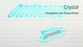  Presentation with notepad blank lined paper - Cool new PPT theme with watermark - approves stamp with scribbles backdrop and a  colored foreground
