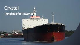  Presentation with oil - PPT theme with watermarking - empty oil tanker on mississippi background and a ocean colored foreground