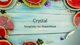  Presentation with frame - Slide set enhanced with watermelon - the delights of watermelon background and a soft green colored foreground