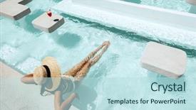  Presentation with fruit cocktail - Beautiful slides featuring watermelon cocktail in the hotel backdrop and a sky blue colored foreground