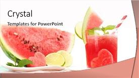  Presentation with cocktail - Presentation theme having watwrmelon smoothies - watermelon cocktail on table close-up background and a sky blue colored foreground