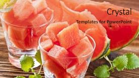  Presentation with cocktail - Audience pleasing slides consisting of watermelon cocktail backdrop and a coral colored foreground